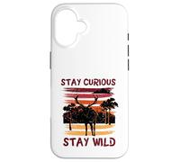 Custodia per iPhone 16 Curious Stay Wild Deer Sunset Nature Lover Outdoor Vintage