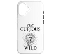 Custodia per iPhone 16 Curious Stay Wild Question Mark Scribble Inspirational Love