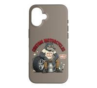 Custodia per iPhone 16 Custom Motorcycles Lowbrow Wolf Rockabilly 1950s Biker