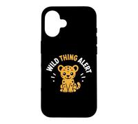 Custodia per iPhone 16 Cute Animal Leopard quote Funny Wild Thing Alert