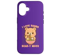 Custodia per iPhone 16 Cute Bear ama il Ramen Kawaii Food Lover