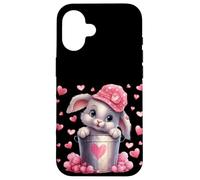 Custodia per iPhone 16 Cute Bunny In Valentines Basket Hearts For Rabbit Mom