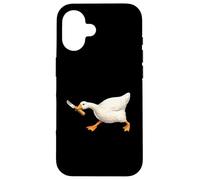 Custodia per iPhone 16 Cute but Dangerous Duck with Knife Funny Silly Duck Meme