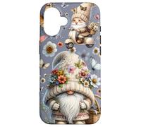 Custodia per iPhone 16 Cute Butterfly Accessories For Girls Floral Wildflower Gnome
