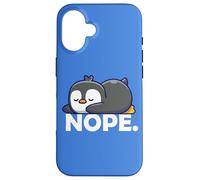 Custodia per iPhone 16 Cute Chibi Anime Kawai Kids Sleep Nap NOPE Penguin Lover