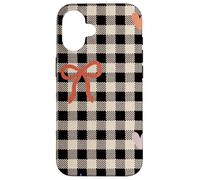 Custodia per iPhone 16 Cute Gingham Checkered Hearts Bows Stars Pattern