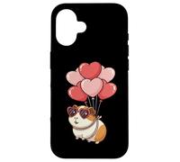 Custodia per iPhone 16 Cute Girls Womens Kids Valentines Day Heart Guinea Pig Lover