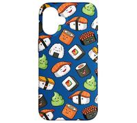 Custodia per iPhone 16 Cute Kawaii Kids Womens Girls Cartoon Pattern Sushi Lover