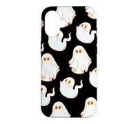 Custodia per iPhone 16 Cute Spooky Ghost Pastel Goth Retro Groovy Halloween Black