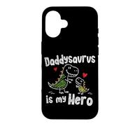Custodia per iPhone 16 Daddysaurus è il mio eroe Cute Doodle Kids Dad Dino Lovers