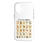 Custodia per iPhone 16 Dalla A alla Z per imparare l'alfabeto degli animali per bambini e amanti degli animali