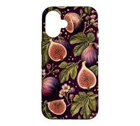 Custodia per iPhone 16 Dark Cottagecore Fichi Vintage Dark Academia Fruit Pattern