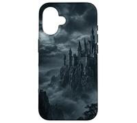 Custodia per iPhone 16 Dark Gothic Castle Scogliera Fantasia Mistero Paesaggio Grafico