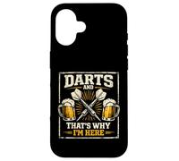 Custodia per iPhone 16 Darts and Beer That's Why I'm Here Funny Dart Player Lover