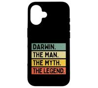 Custodia per iPhone 16 Darwin The Man The Myth The Legend Citazione personalizzata divertente