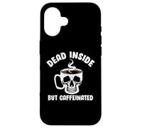 Custodia per iPhone 16 Dead Inside But Caffeinated Skeleton Coffee Lover Baristas