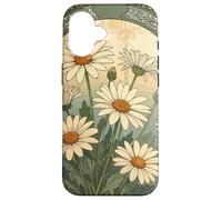 Custodia per iPhone 16 Decorativo Daisy Bloom Art Nouveau Botanical