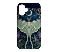 Custodia per iPhone 16 Design Art Nouveau Luna Moth Moon Morning Glory