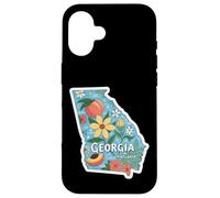 Custodia per iPhone 16 Design floreale colorato con orgoglio della Georgia