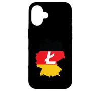 Custodia per iPhone 16 Deutschland Litecoin German Flag Cryptocurrency Litecoin LTC