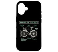 Custodia per iPhone 16 Diagramma divertente di anatomia della bicicletta Giornata mondiale della bici umorismo del ciclista