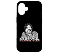 Custodia per iPhone 16 Diego Maradona Vintage Sigaro Retro Calcio Icona