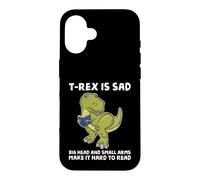 Custodia per iPhone 16 Dinosaur Book Lover T Rex Sad Arms troppo corto per il lettore