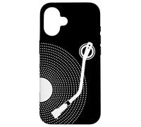 Custodia per iPhone 16 Disco in vinile divertente, design retrò, platino DJ, pop