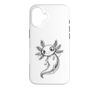 Custodia per iPhone 16 Disegno disegnato a mano carino Axolotl Doodle Line Art Pet Drawing