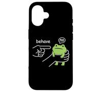 Custodia per iPhone 16 Dishonest Frog Behave No Funny Frog Meme Cartoon Men Women