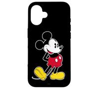 Custodia per iPhone 16 Disney Mickey Mouse Classic Pose Nero