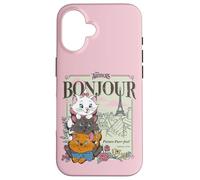 Custodia per iPhone 16 Disney The Aristocats Marie Toulouse & Berlioz Bonjour