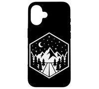 Custodia per iPhone 16 Distintivo di montagna Notte Sentieri Escursionismo