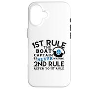 Custodia per iPhone 16 Divertente abbigliamento nautico il capitano della barca mai sbagliato design