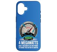 Custodia per iPhone 16 Divertente AI 4 Megawatt GPU Power Web Critical Meter Tech Umorismo