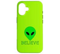 Custodia per iPhone 16 DIVERTENTE ALIENO PICCOLO UOMO VERDE CREDERE