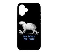 Custodia per iPhone 16 Divertente Capibara Babybara Mamabara "No Muss No Fuss"