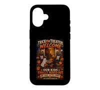 Custodia per iPhone 16 Divertente design vuoto a forma di caramella per Halloween con dolcetto o scherzetto