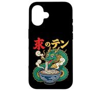 Custodia per iPhone 16 Divertente drago che mangia ramen udon noodles anime