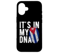 Custodia per iPhone 16 Divertente è nel mio DNA Cuba bandiera impronta digitale