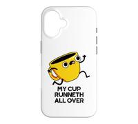 Custodia per iPhone 16 Divertente gioco di parole biblico My Cup Runneth All Over