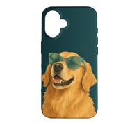Custodia per iPhone 16 Divertente Golden Retriever Occhiali da sole per amanti dei cani