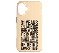 Custodia per iPhone 16 Divertente maglietta per 31° compleanno Old Meter divertente 31 anni regali