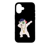 Custodia per iPhone 16 Divertente orso polare che danza, regalo per uomini, donne, ragazzi e ragazze
