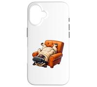 Custodia per iPhone 16 Divertente Pug VR Gaming Dog Art