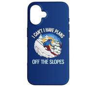 Custodia per iPhone 16 Divertente sci sulla neve polverosa Non posso avere piani fuori dalle piste