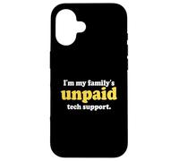 Custodia per iPhone 16 Divertente sviluppatore IT Guy I'm My Family's Supporto tecnico non pagato