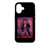 Custodia per iPhone 16 DJ Dracula Vampire Disc Jockey Giradischi Vinili Spaventoso Donna