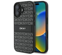 Custodia per iPhone 16 DKNY con motivo a trama e strisce tono su tono, colore ne