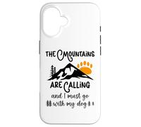Custodia per iPhone 16 Dog Mountains are Calling I Must Go Hiking Dogs Take a Hike